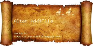 Alter Adélia névjegykártya
